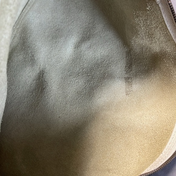 Gucci Cream Logo Zip Up Leather Suede Large Portfolio Pouch Clutch - Picture 7 of 16